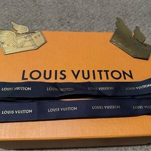 Original Louis Vuitton box with Navy and Gold Ribbon. Great for staging closets,